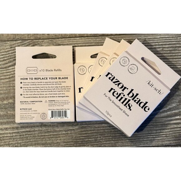 Kitsch Razor Blade Refills 5- 10-Pack Stainless Steel For Smoothest Shave Eco-Fr - Picture 2 of 5